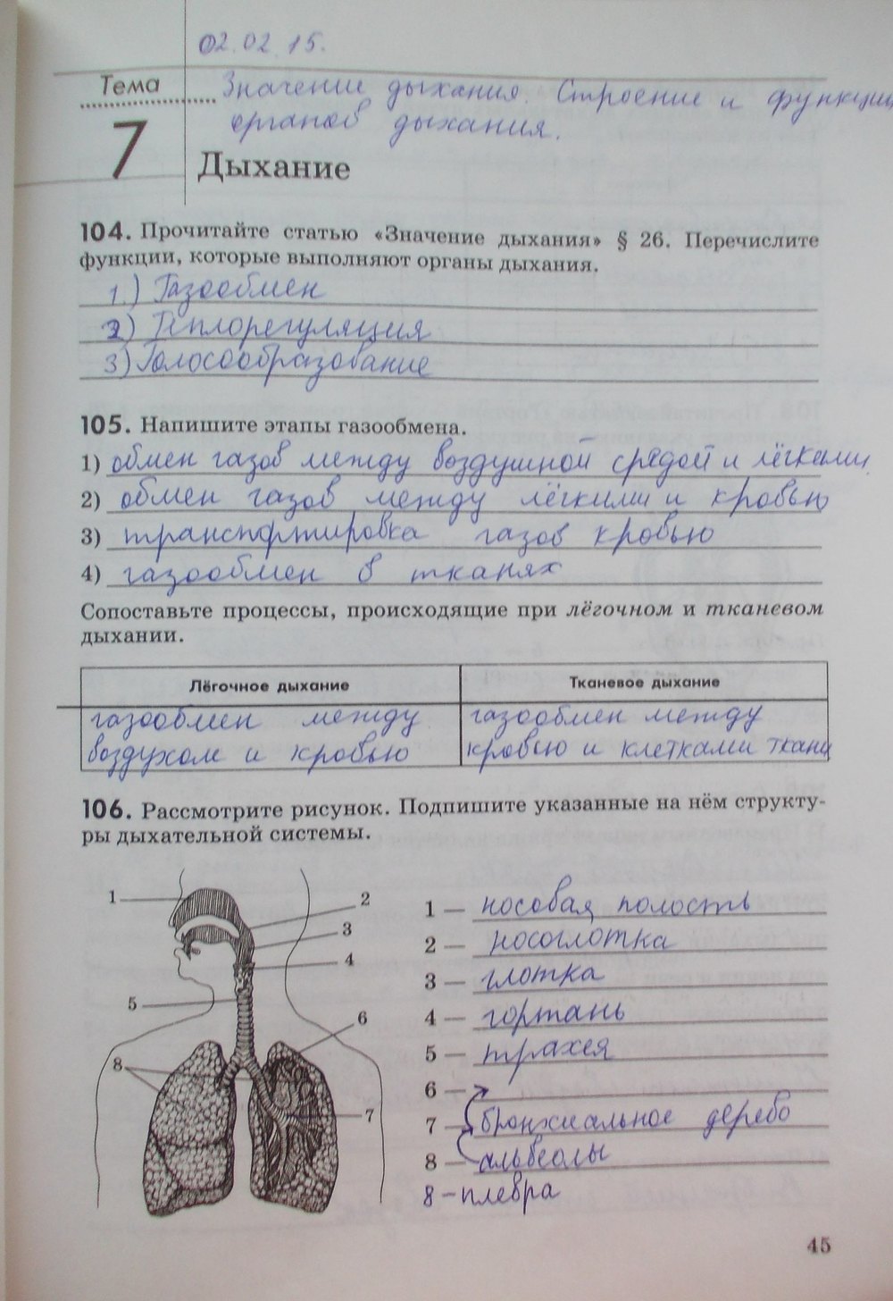 Гдз по фото биология 8 класс